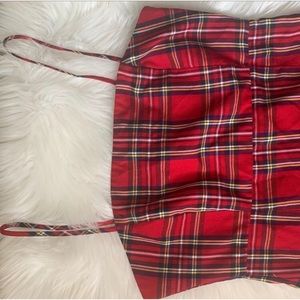 Plaid Spaghetti Strap Mini Dress